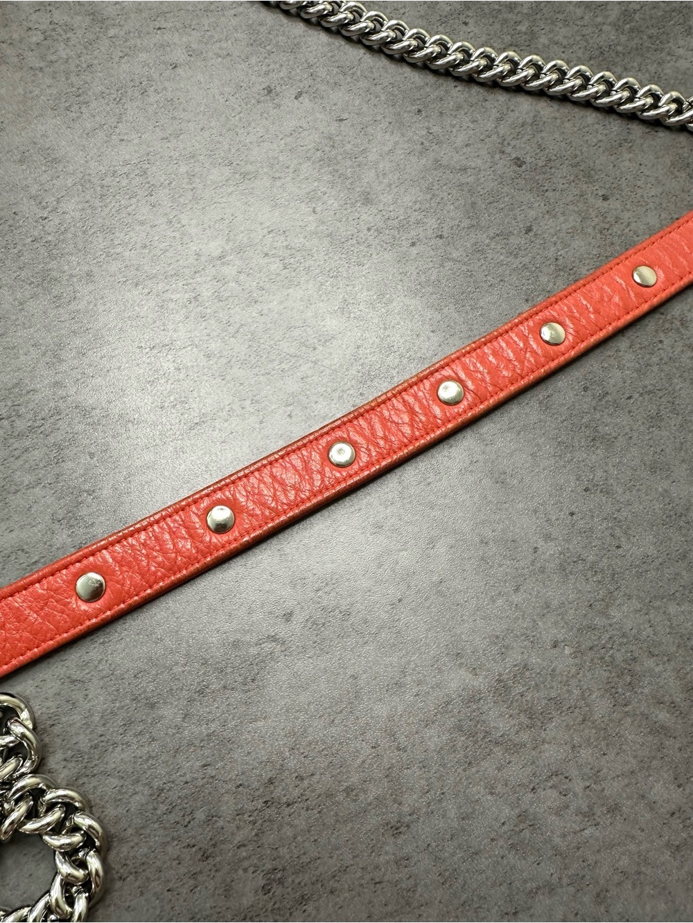 Rebecca Minkoff MAC Crossbody Bag Coral Leather Chain Strap Purse - Picture 5 of 8